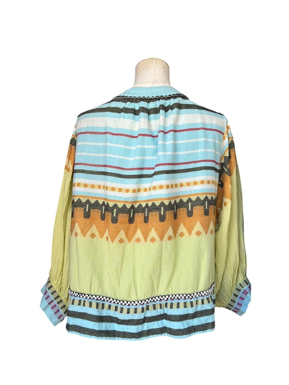 Pearl And Caviar ZAKAR  AQUA AND LEMON PRINT Shrug Jacket XS/S - Picture 8 of 13
